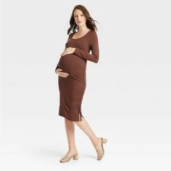 NEW Isabel Maternity Brown Dress - Picture 1 of 6
